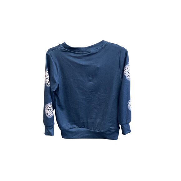 Cactusn Leopard Heart Black Long Sleeve Shirt S 95% Polyester 5% Spandex Made In - Picture 2 of 3